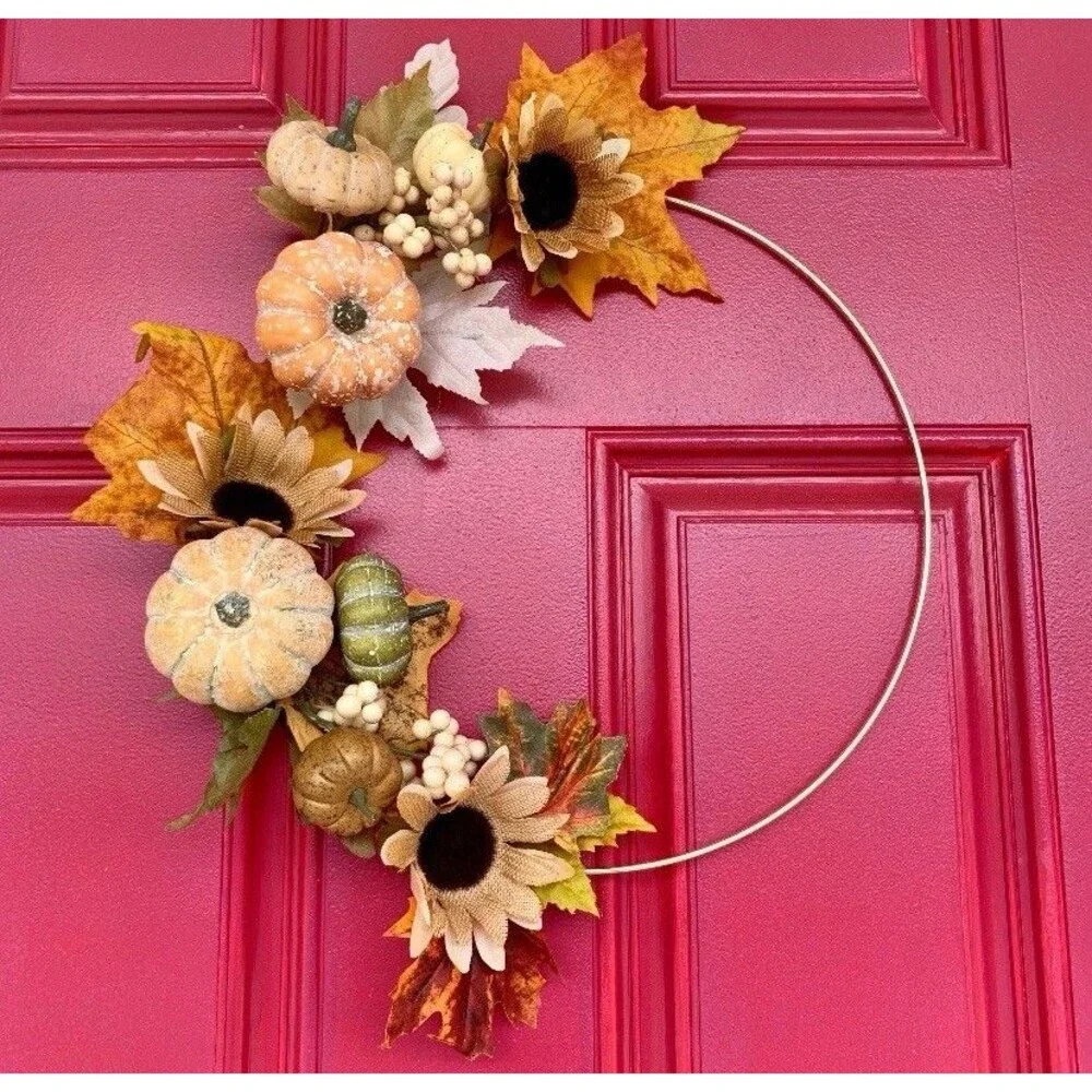 Pumpkin Fall Wreath ~ Autumn ~ Fall Wreath for Front Door ~ Thanksgiving Wreath